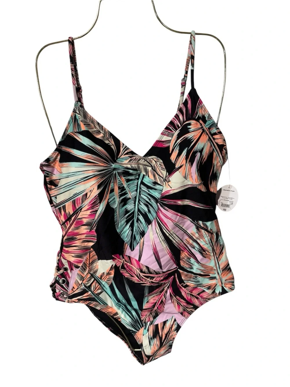 DECREE woman's tropical print multicolor swimsuit size XL